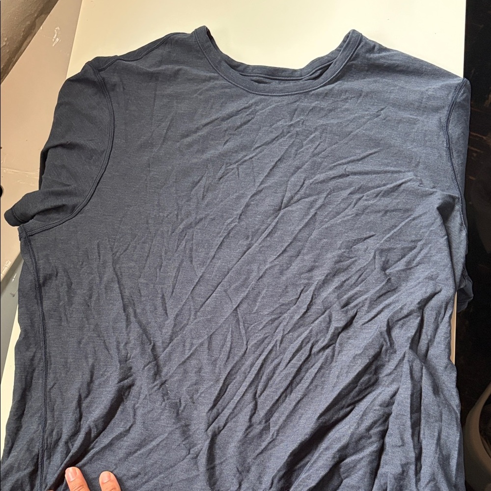***sold  lululemon fundamental Crew Neck T-Shirt in Navy Blue men’s XL